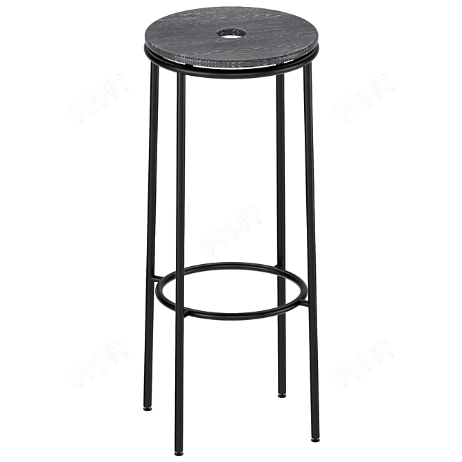 Sleek High Bar Stool 3D model image 1