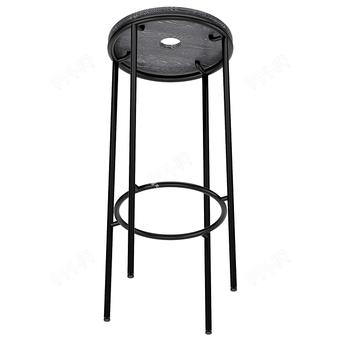 Sleek High Bar Stool 3D model image 2