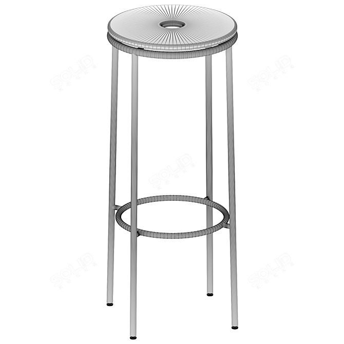 Sleek High Bar Stool 3D model image 3