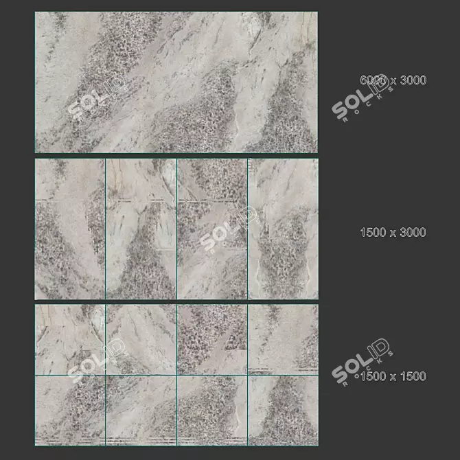 Gem Violet Ceramic Tile - Luxurious Porcelain Flooring 3D model image 4