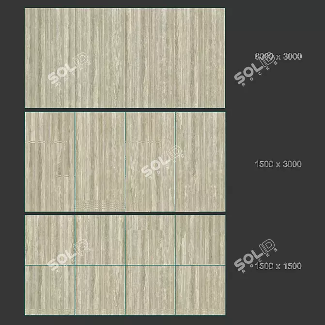 MaxFine by FMG Travertino Porcelain Tiles 3D model image 4