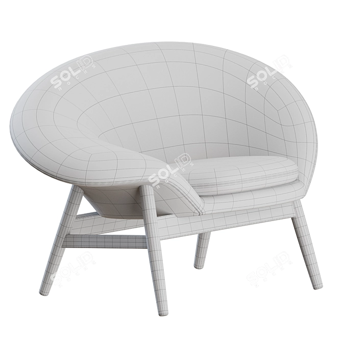 Eggcelent Lounge Chair: Fried Egg-Inspired Design 3D model image 4