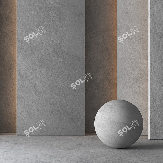 Seamless Concrete Material: High-Res Decorative Texture 3D model image 1