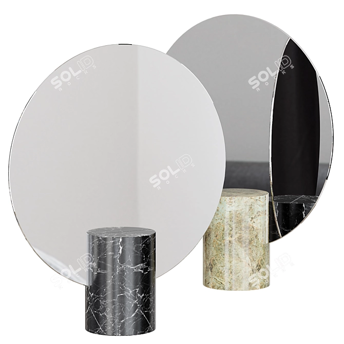 Elegant Marble Tabletop Mirror 3D model image 1