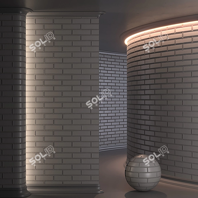 High-Resolution Brick Material 3D model image 3
