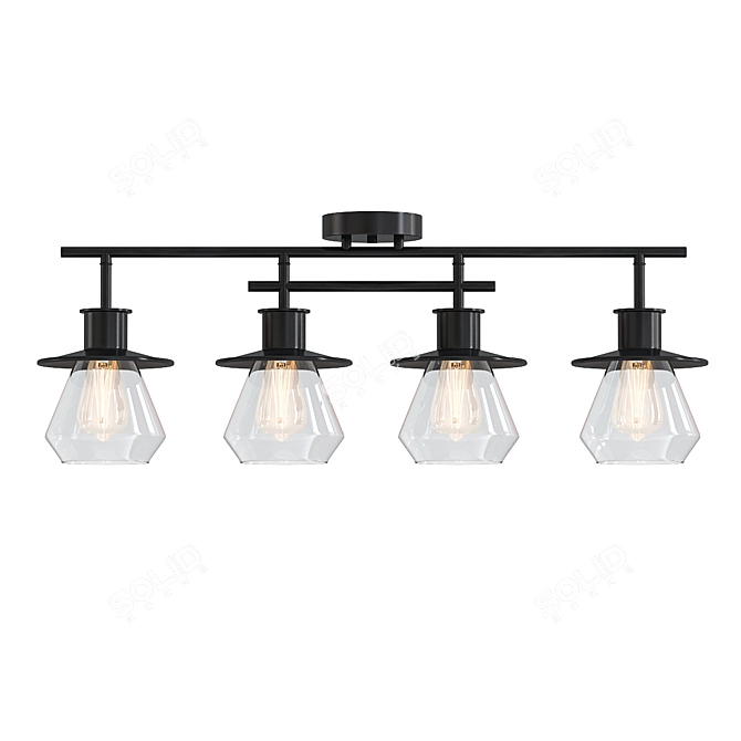 Sleek Dark Bronze Track Lighting 3D model image 1