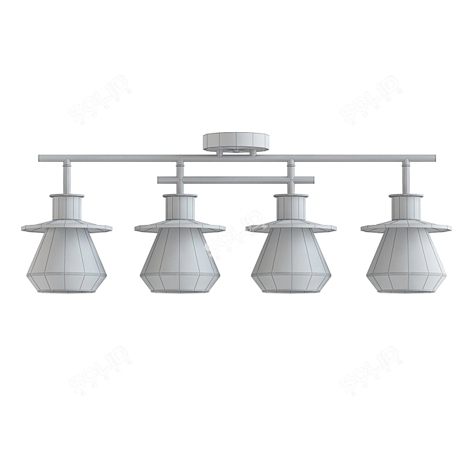 Sleek Dark Bronze Track Lighting 3D model image 2