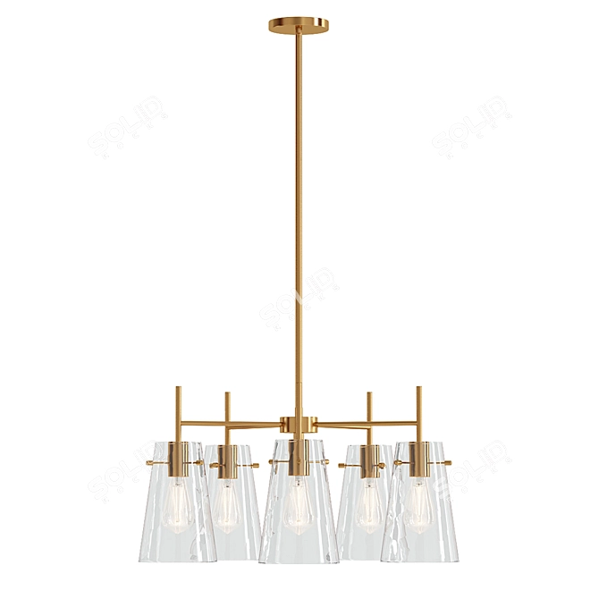 KAWOTI 24 Dimmable Bronze Chandelier 3D model image 1