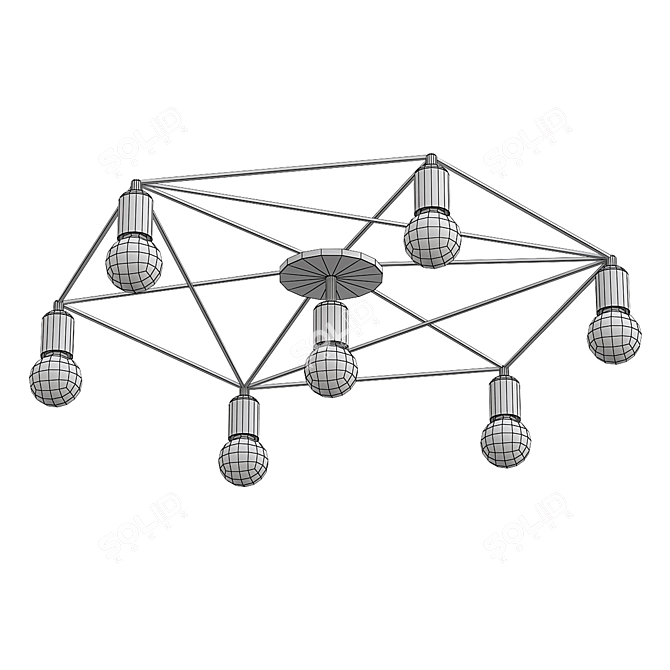 Elegant Ceiling Chandelier 97896 3D model image 2