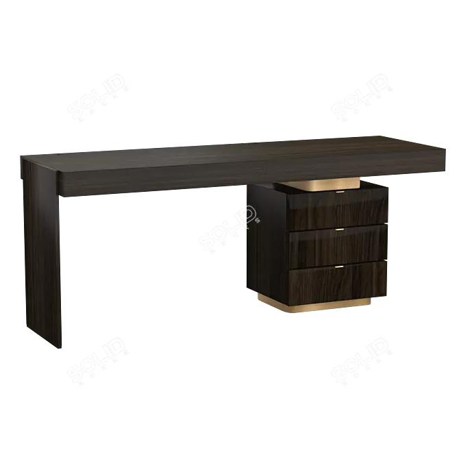 Elegant Carson Oak Desk 3D model image 1
