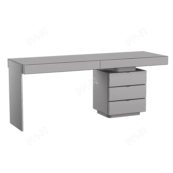 Elegant Carson Oak Desk 3D model image 2