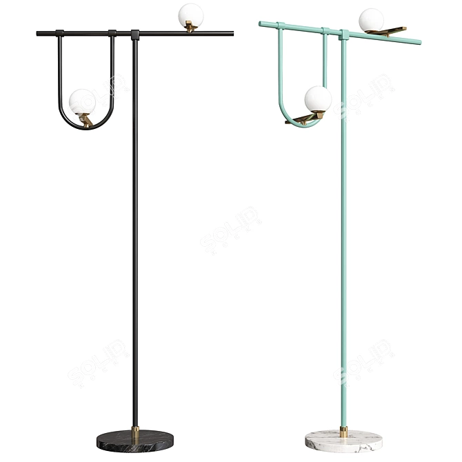 Elegant Birds Floor Lamp 3D model image 1