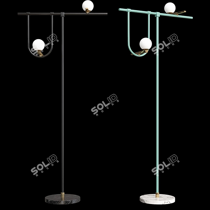 Elegant Birds Floor Lamp 3D model image 2