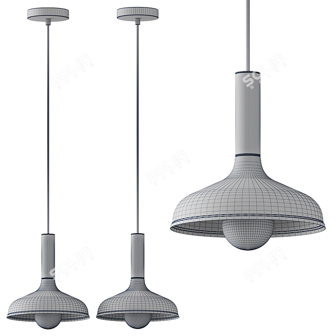 Sleek Lucio Pendant Lamp 3D model image 2