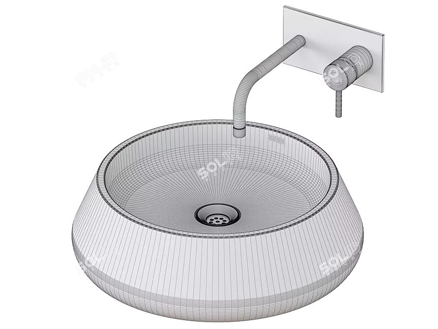 Hindware Vessel Basin: Over Counter, 450mm Dia 3D model image 4