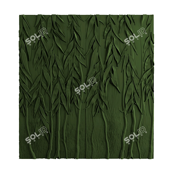 Willow Relief Panel - Handcrafted 3D Decor 3D model image 3