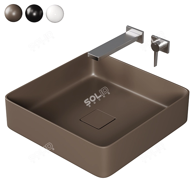 Elegant Miena Countertop Basin 3D model image 1