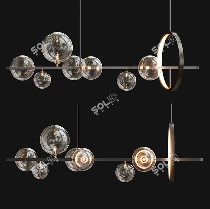 Elegant IONA L Chandelier 3D model image 2