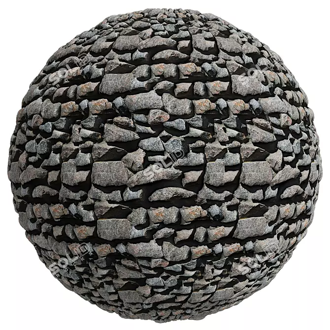 Seamless Stone Covering | 3MAT | PBR 3D model image 4