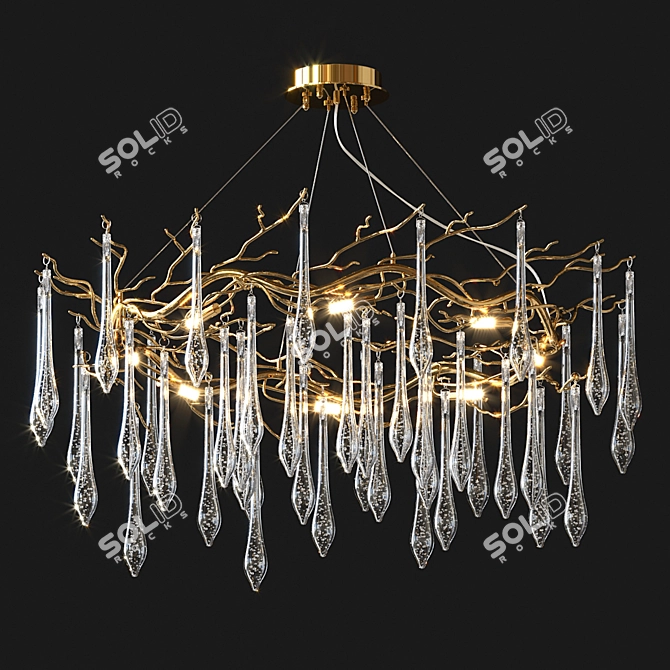 Elegant Crystal Chandelier 3D model image 1