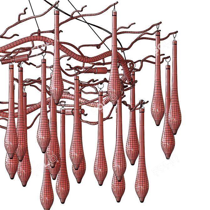 Elegant Crystal Chandelier 3D model image 4