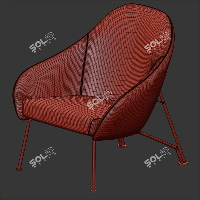 Elegant Proinha Armchair by Fernando Jaeger 3D model image 5