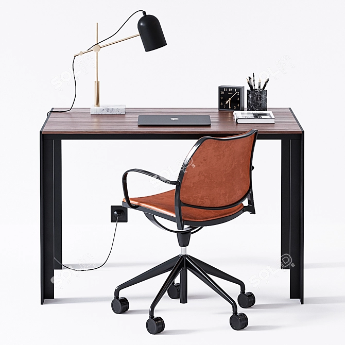 Modern Stua Office Set: Gas Swivel Chair & Deneb Table 3D model image 1