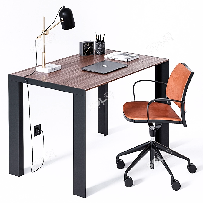 Modern Stua Office Set: Gas Swivel Chair & Deneb Table 3D model image 2