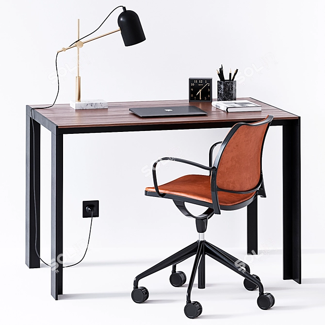 Modern Stua Office Set: Gas Swivel Chair & Deneb Table 3D model image 3