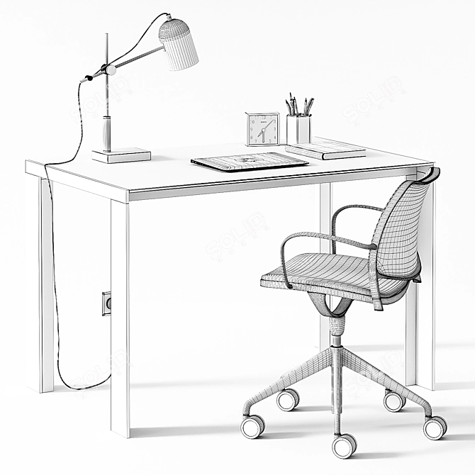 Modern Stua Office Set: Gas Swivel Chair & Deneb Table 3D model image 5