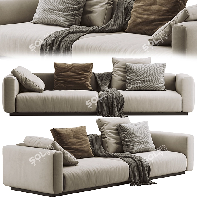 Flexform Lario 3-Seat Sofa: Sleek and Stylish 3D model image 1