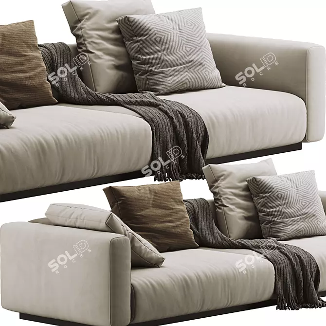 Flexform Lario 3-Seat Sofa: Sleek and Stylish 3D model image 2