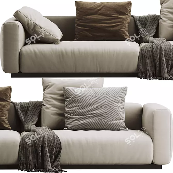 Flexform Lario 3-Seat Sofa: Sleek and Stylish 3D model image 3