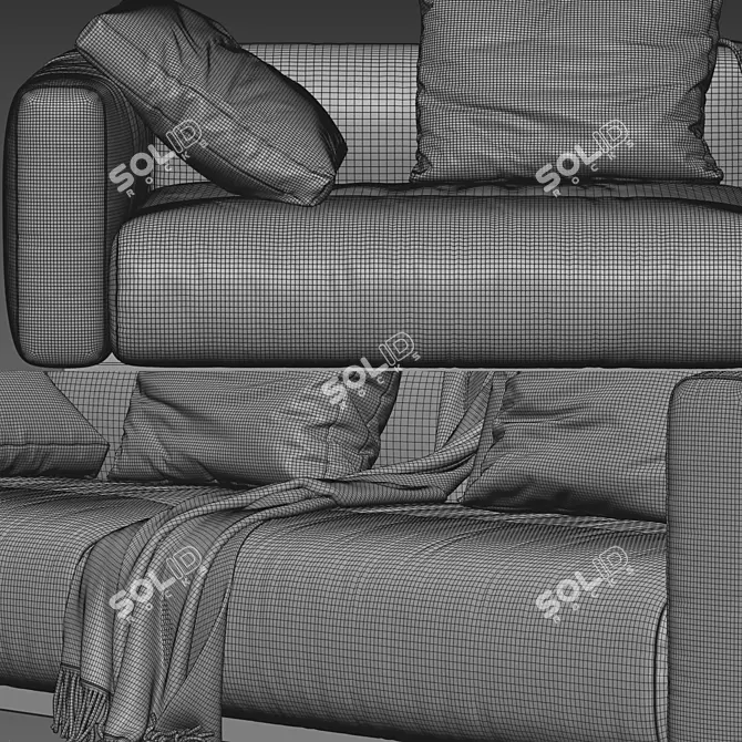 Flexform Lario 3-Seat Sofa: Sleek and Stylish 3D model image 4