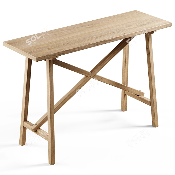 Eco-Friendly Recycled Wood Console 3D model image 1