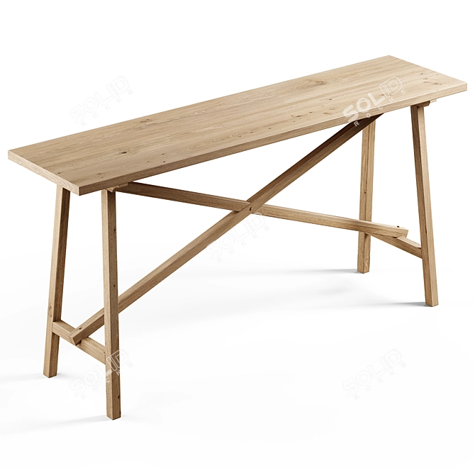 Eco-Friendly Recycled Wood Console 3D model image 2