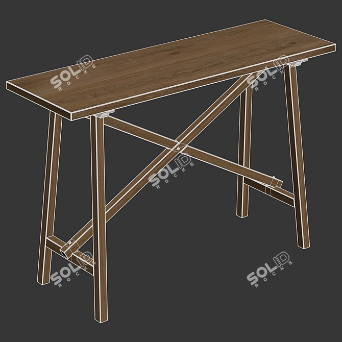 Eco-Friendly Recycled Wood Console 3D model image 4