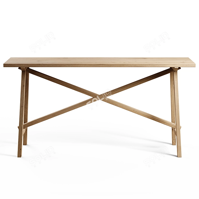 Eco-Friendly Recycled Wood Console 3D model image 5