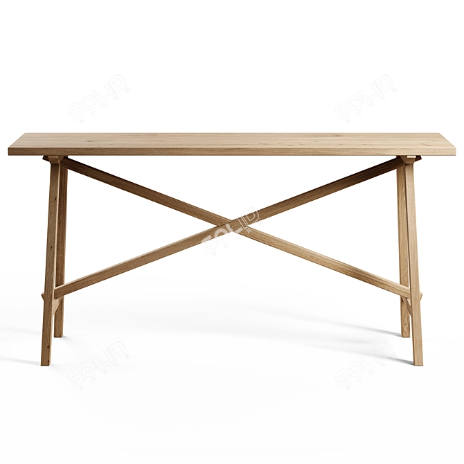 Eco-Friendly Recycled Wood Console 3D model image 7