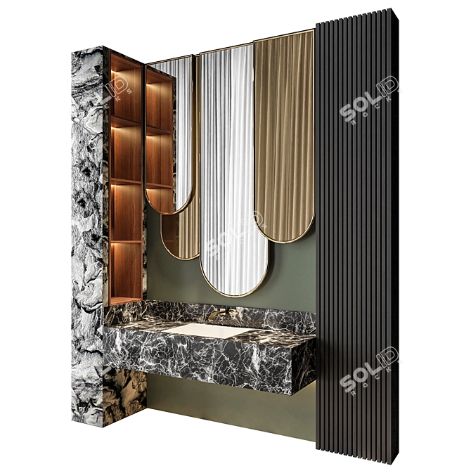 Luxury 3D Bathroom Design 3D model image 2