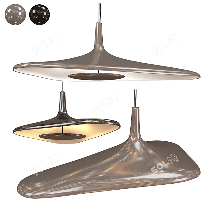 Elegant Noir Pendant Light 3D model image 2