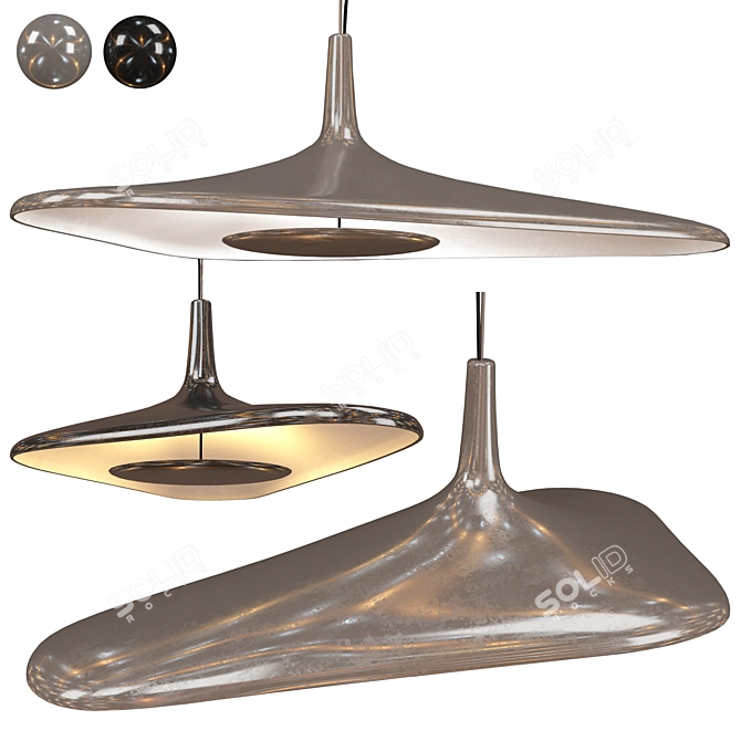 Elegant Noir Pendant Light 3D model image 4