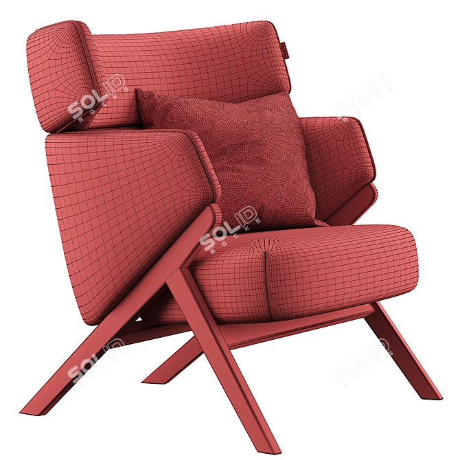 Scandinavian Inspired Cordial Armchair 3D model image 6