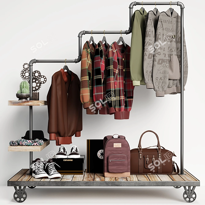 Sleek Clothes Hanger 3D model image 1