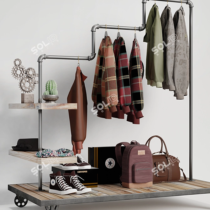 Sleek Clothes Hanger 3D model image 2