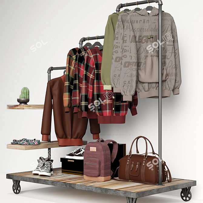 Sleek Clothes Hanger 3D model image 3