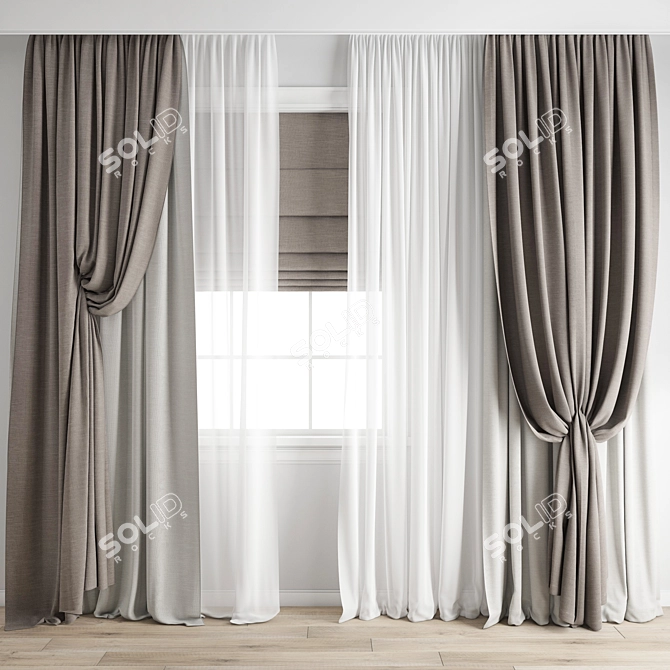 Polygonal Model Curtain 448 3D model image 1