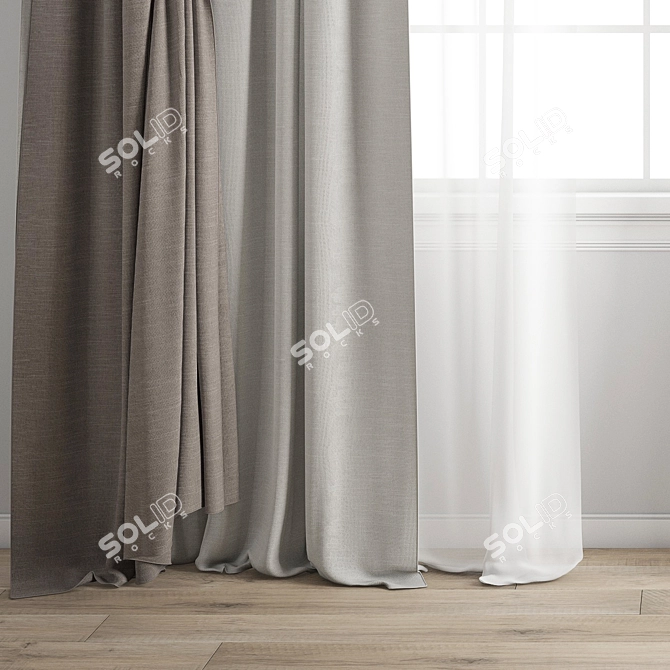 Polygonal Model Curtain 448 3D model image 3