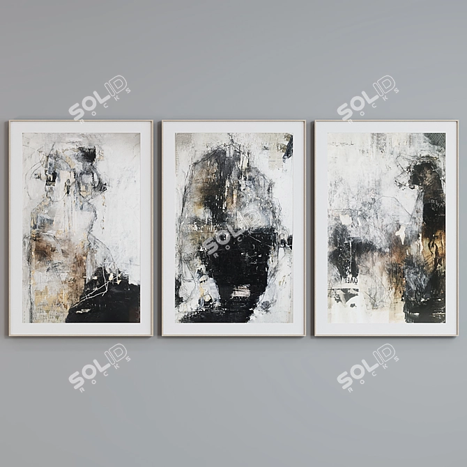 Modern Abstract Picture Frame Set 3D model image 4