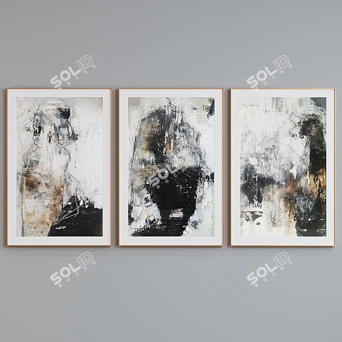 Modern Abstract Picture Frame Set 3D model image 5